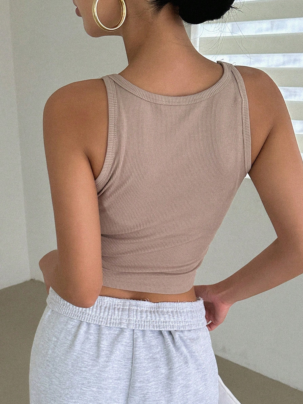 Rib Knit Crop Tank Top