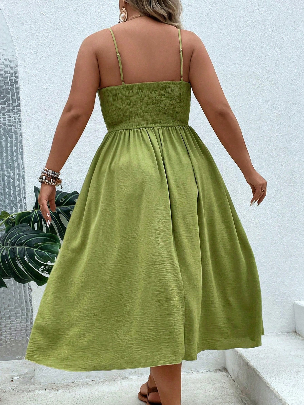 Plus Cami Dress with Knot Front