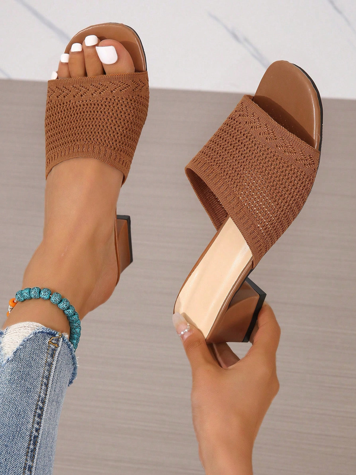 Boho Woven Heeled Sandal