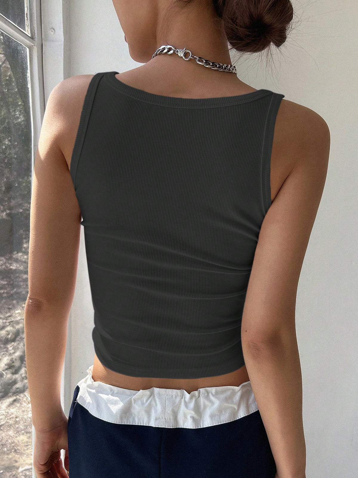 Rib Knit Crop Tank Top