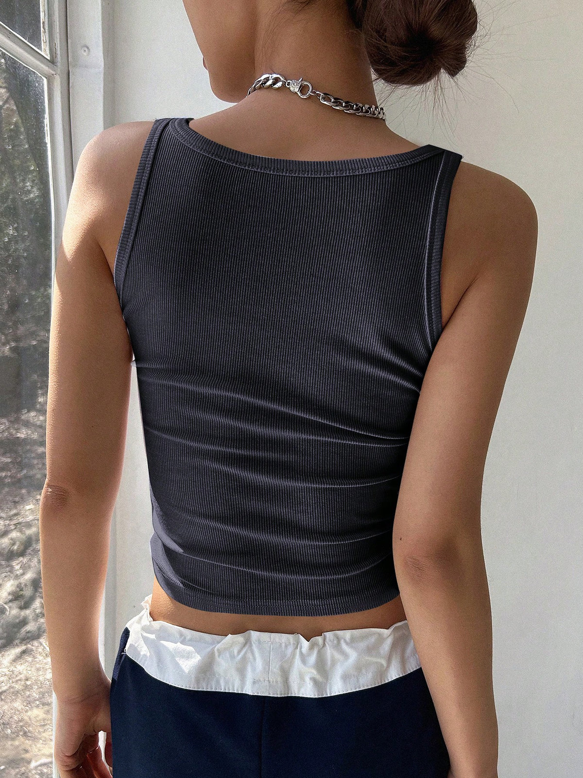 Rib Knit Crop Tank Top