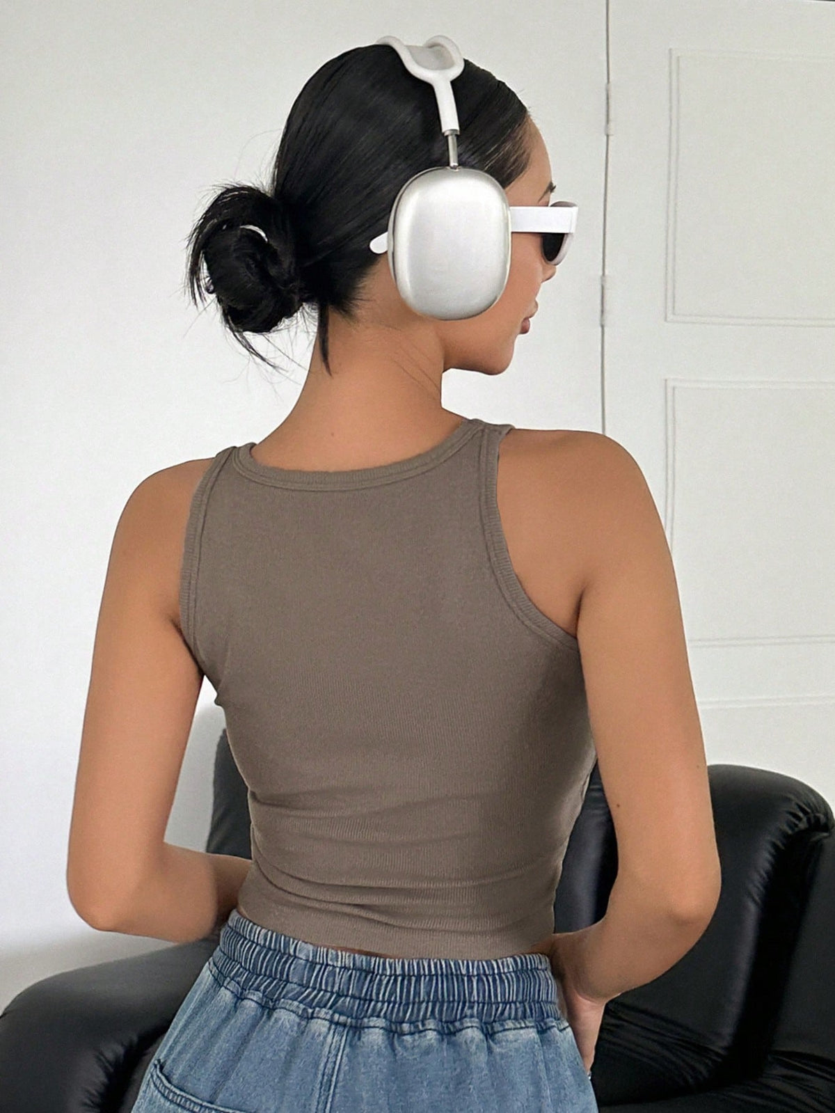 Rib Knit Crop Tank Top