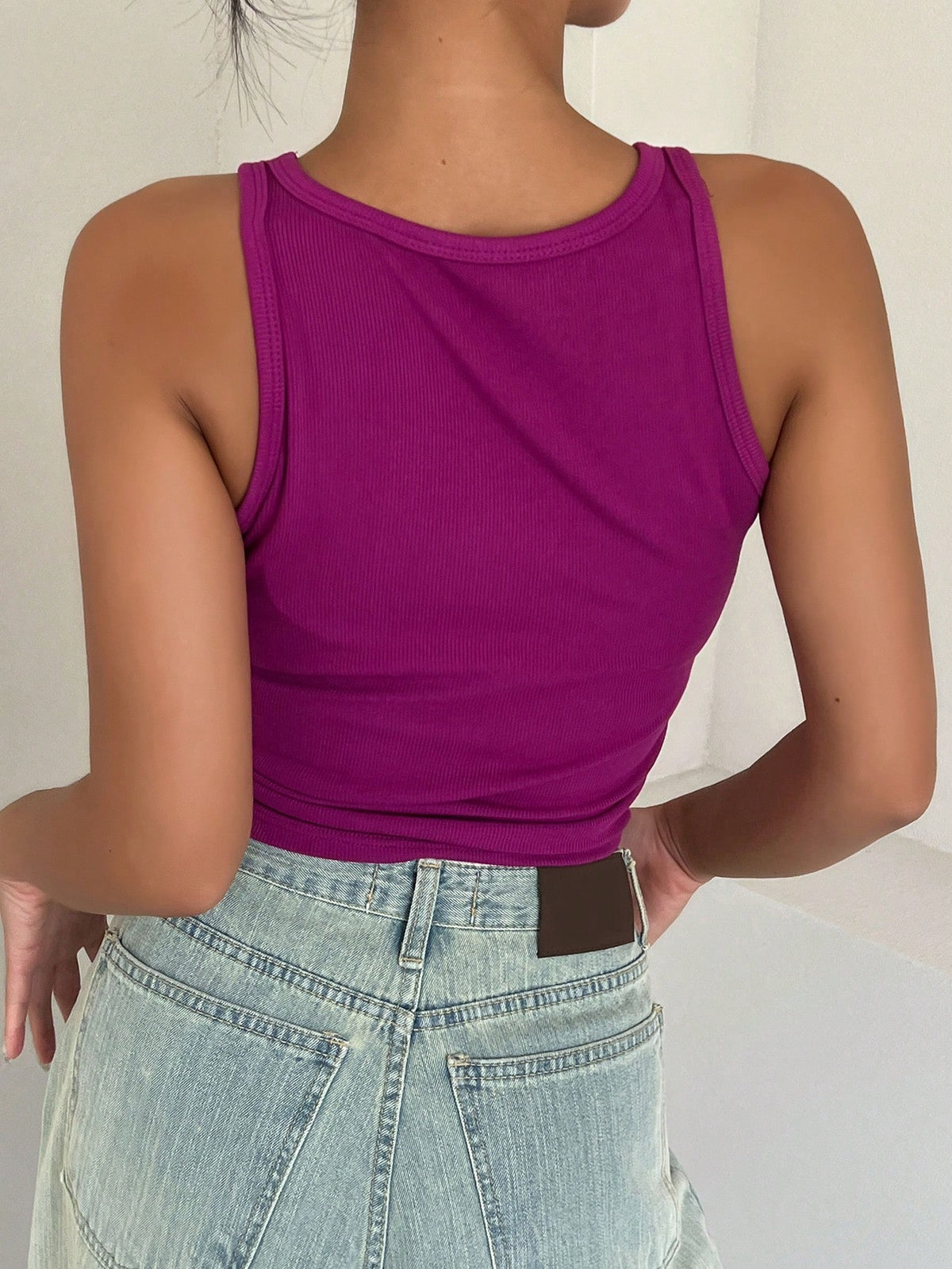 Rib Knit Crop Tank Top
