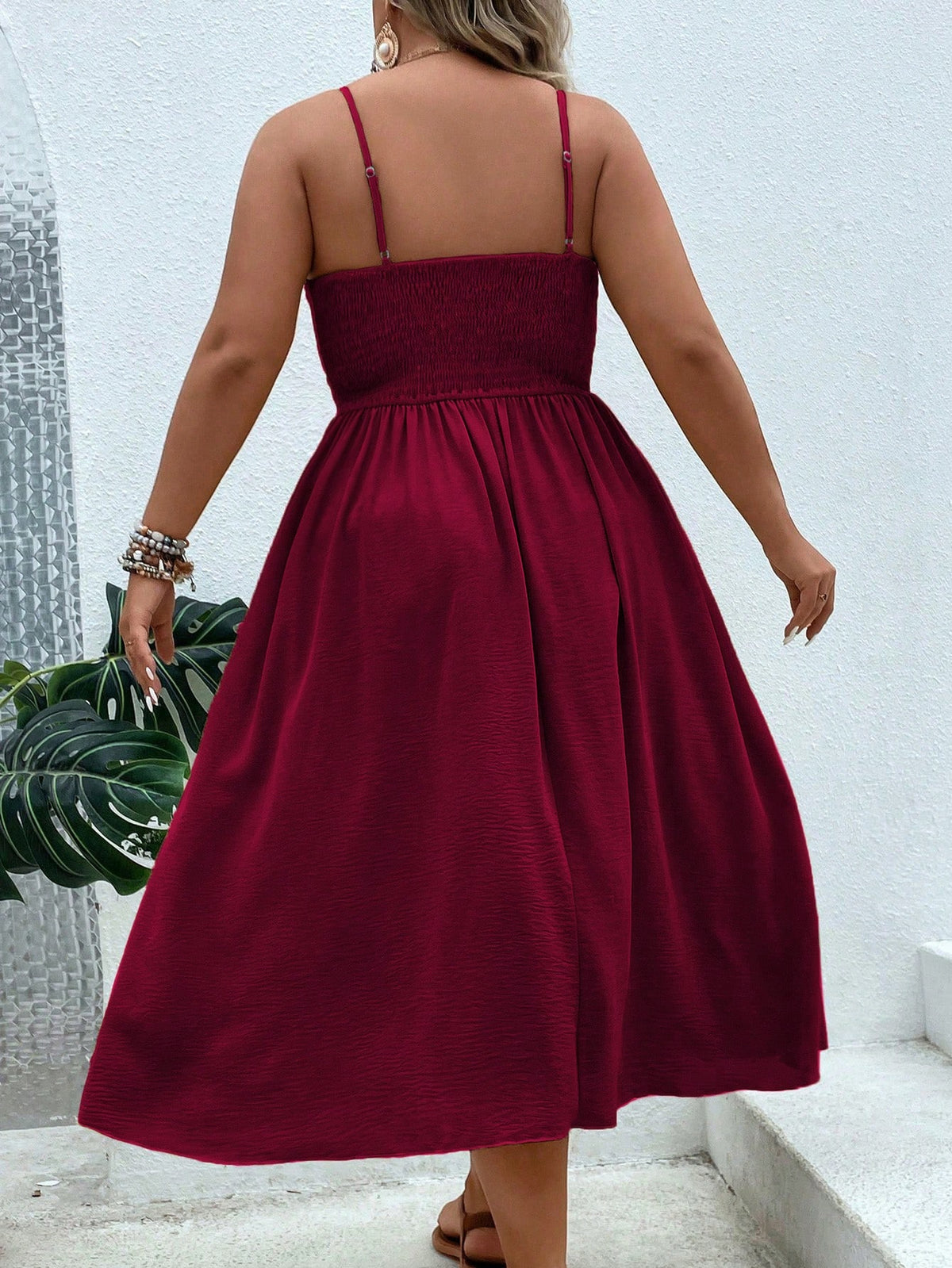 Plus Cami Dress with Knot Front