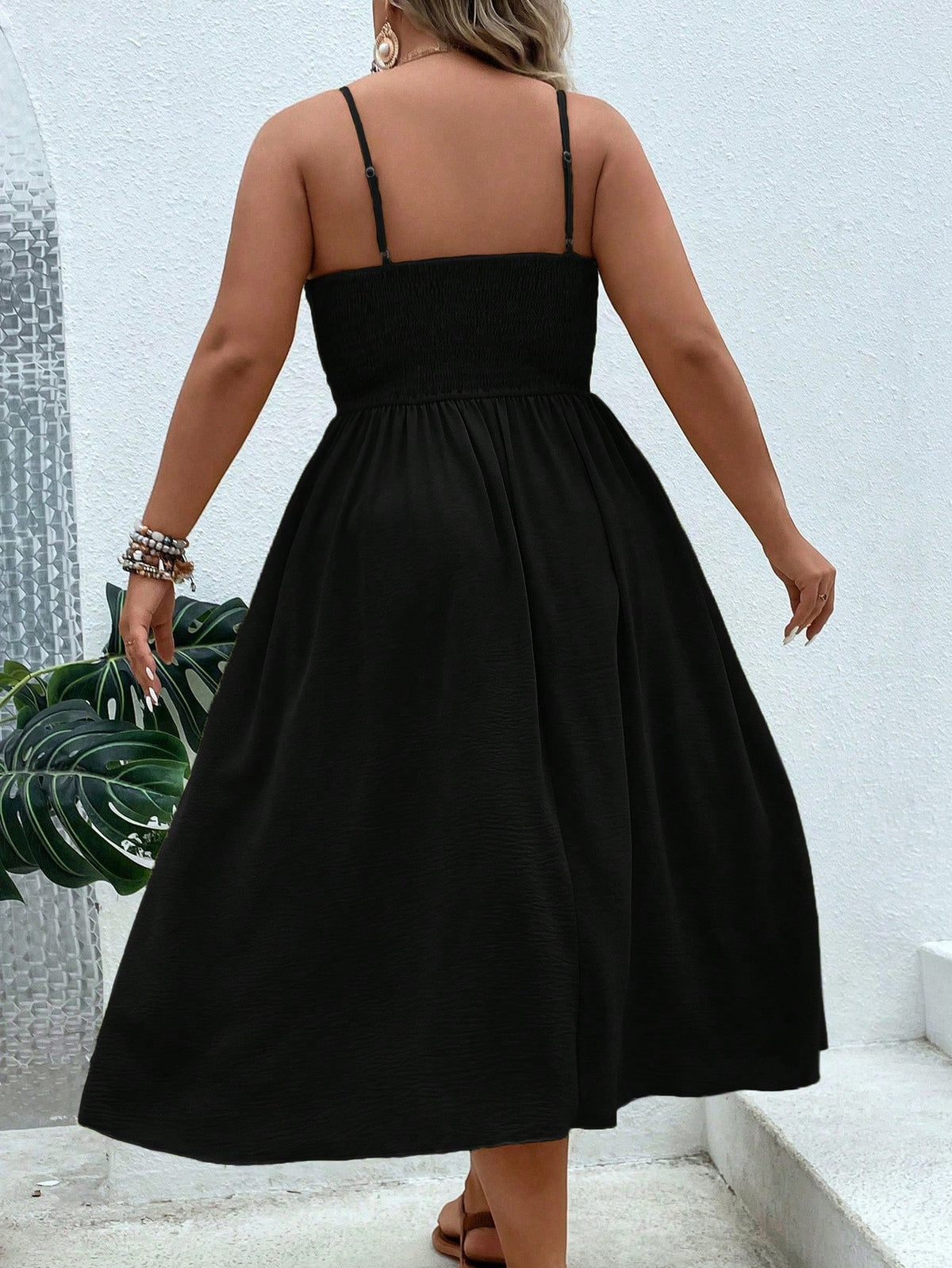 Plus Cami Dress with Knot Front