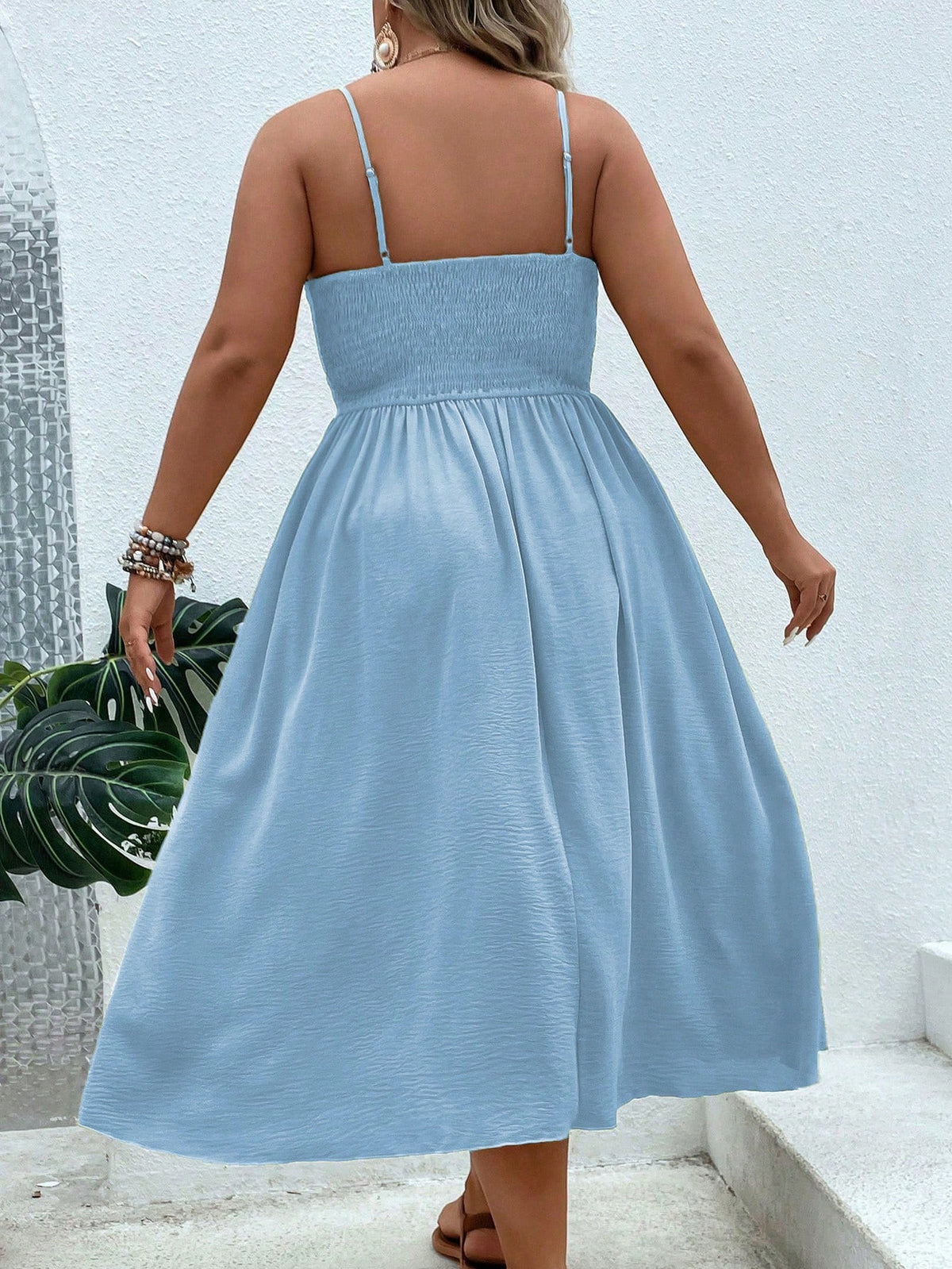 Plus Cami Dress with Knot Front