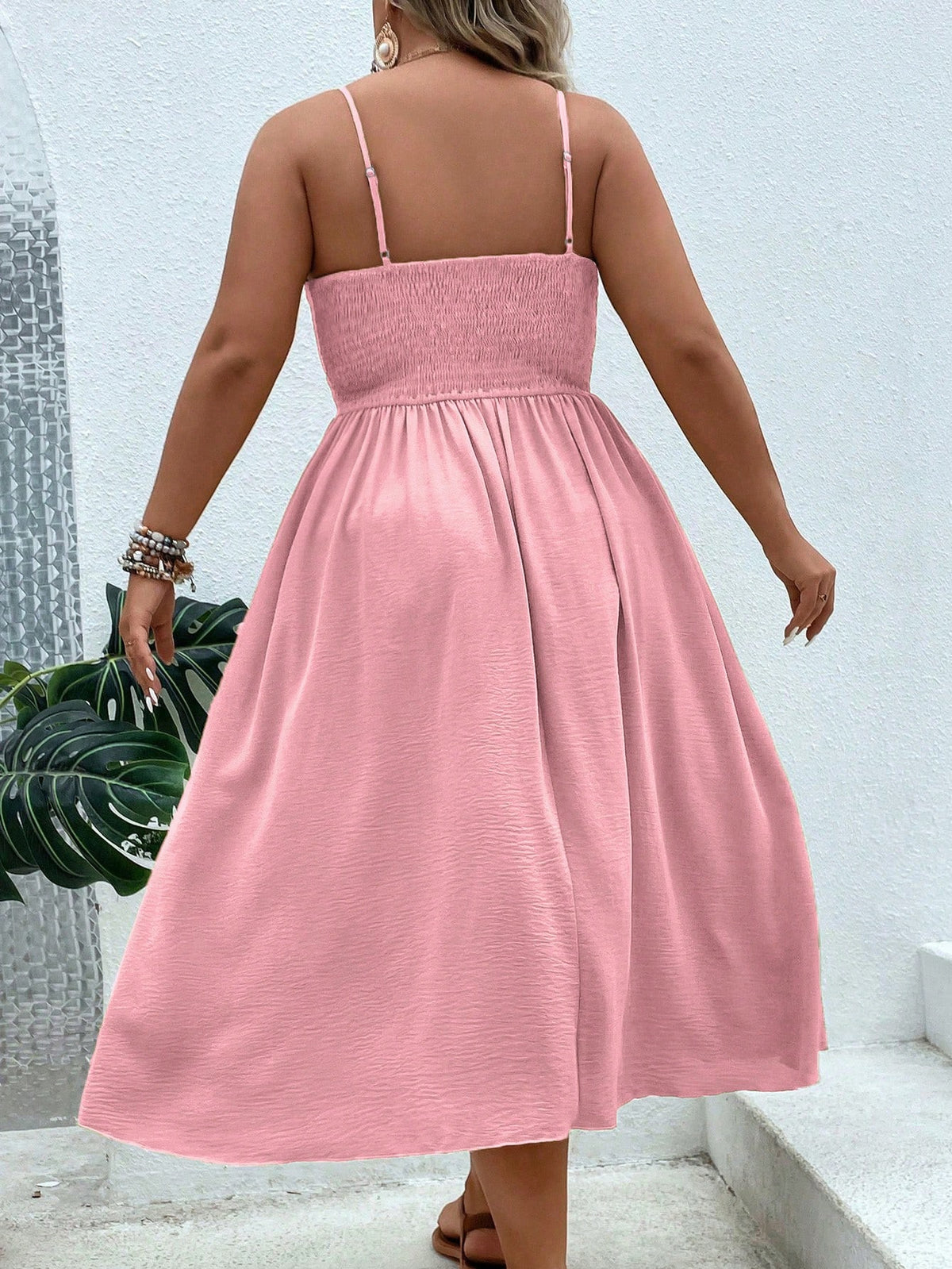 Plus Cami Dress with Knot Front
