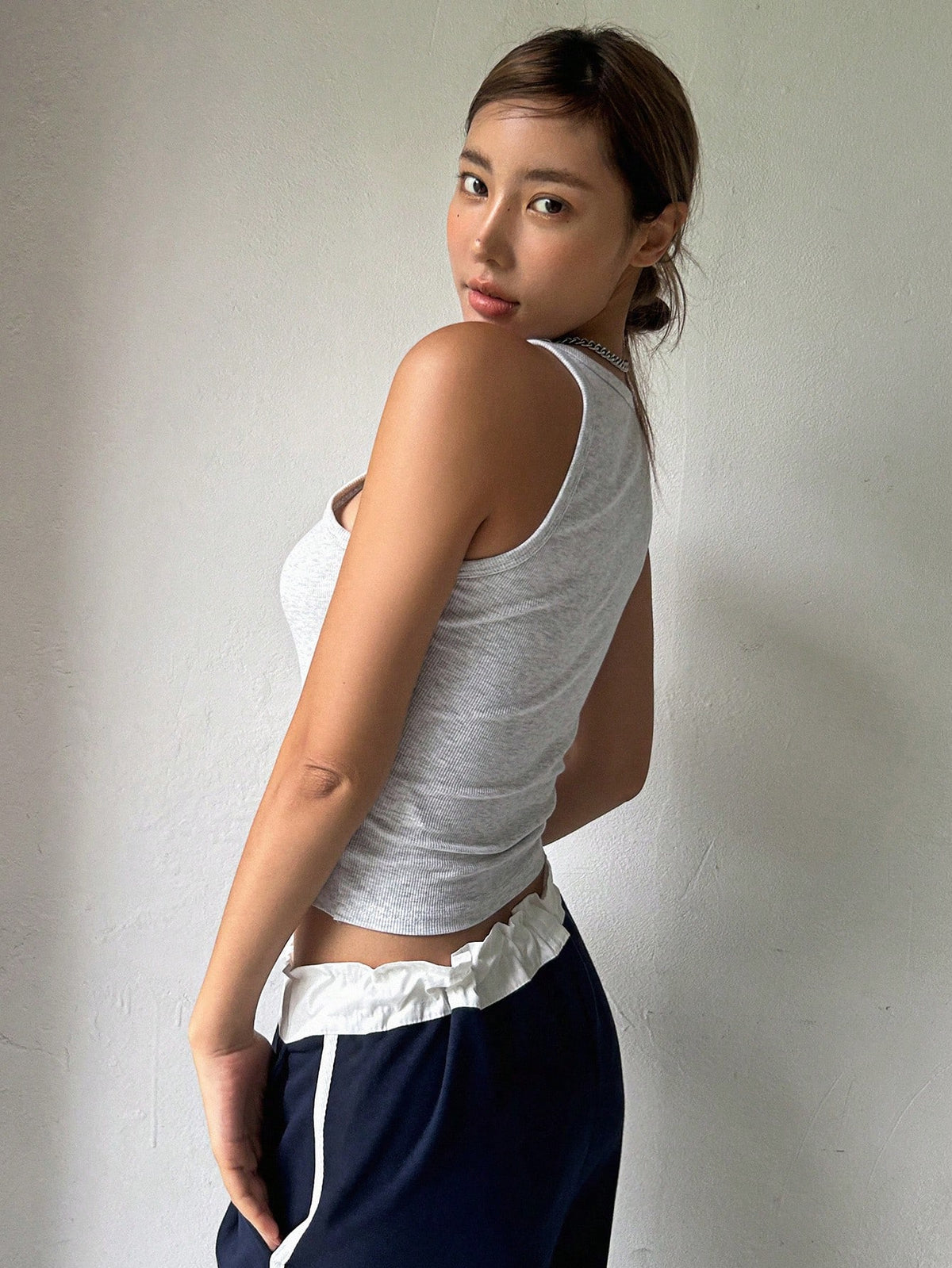 Rib Knit Crop Tank Top