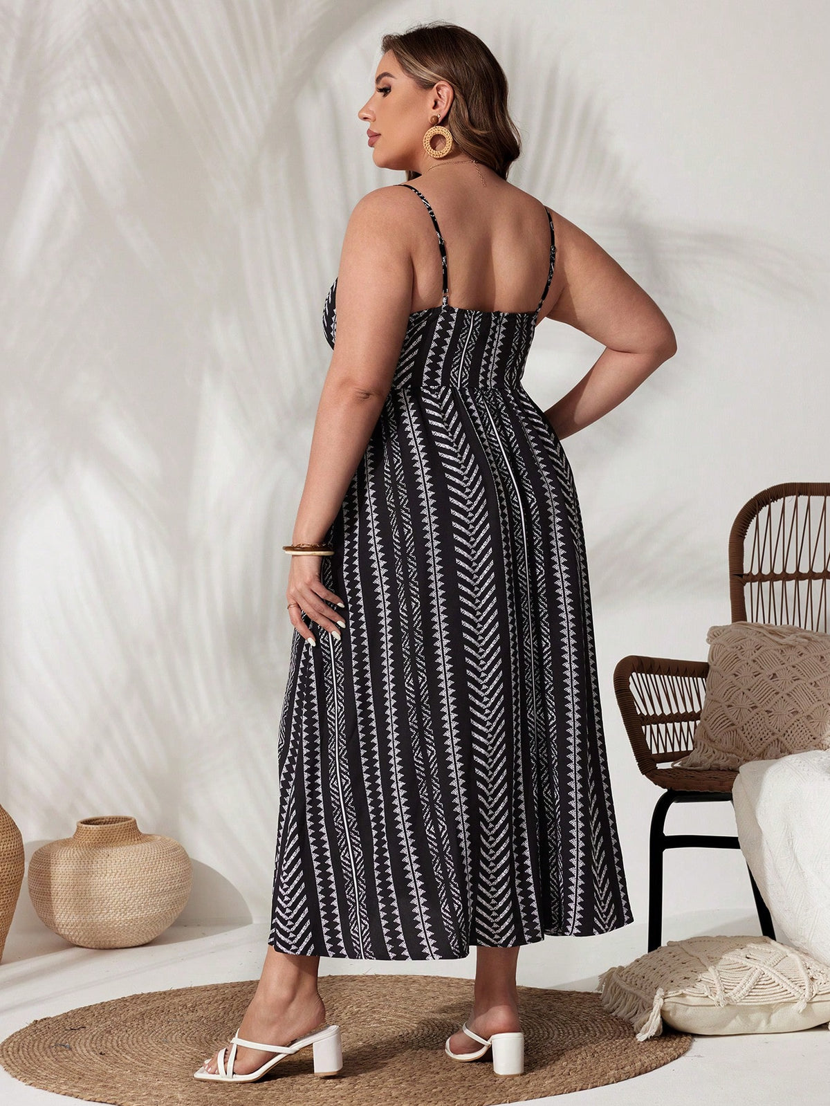 Plus Twist Front Cami Dress with Split Thigh