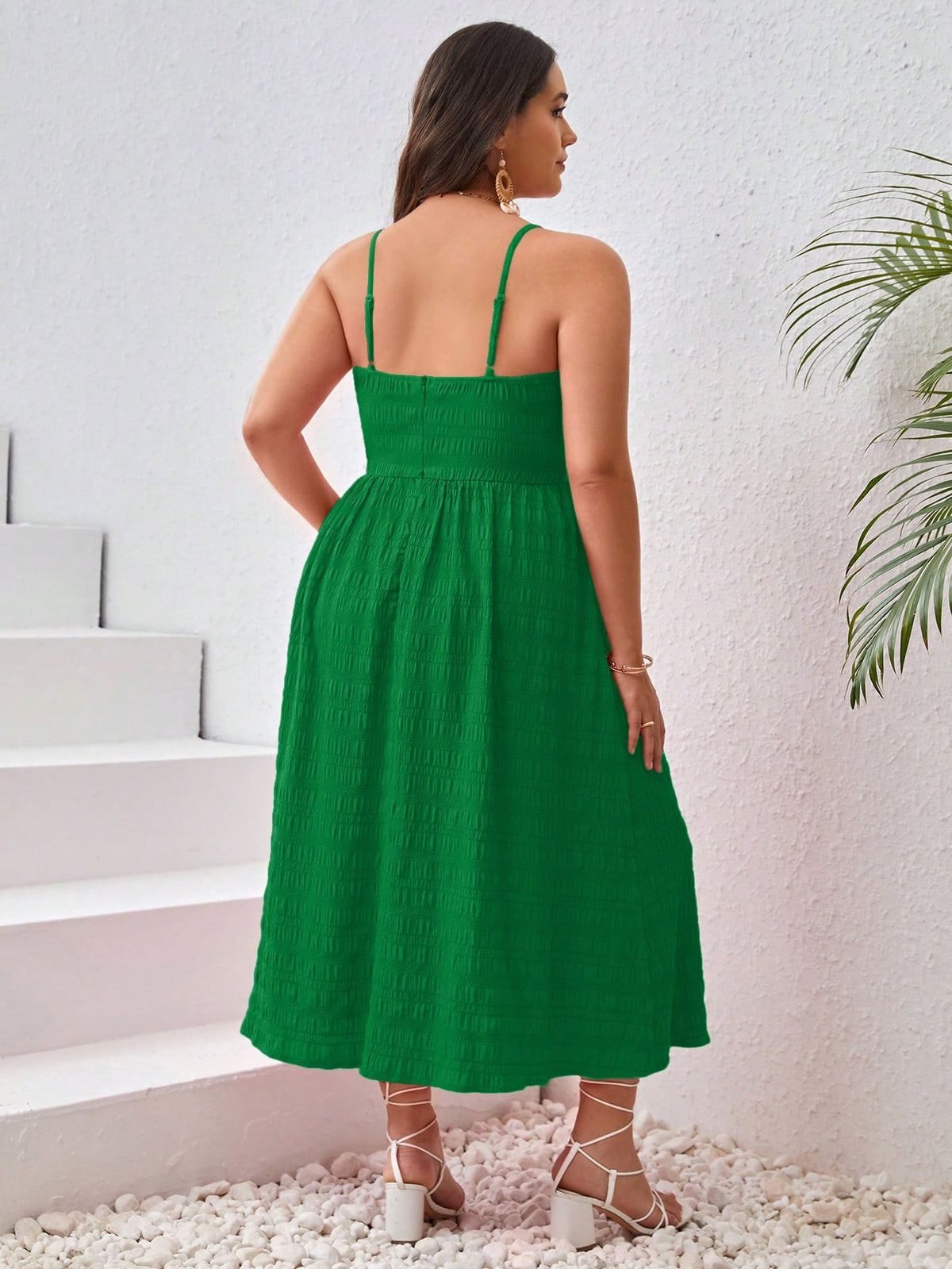 Plus Twist Front Cami Dress with Split Thigh