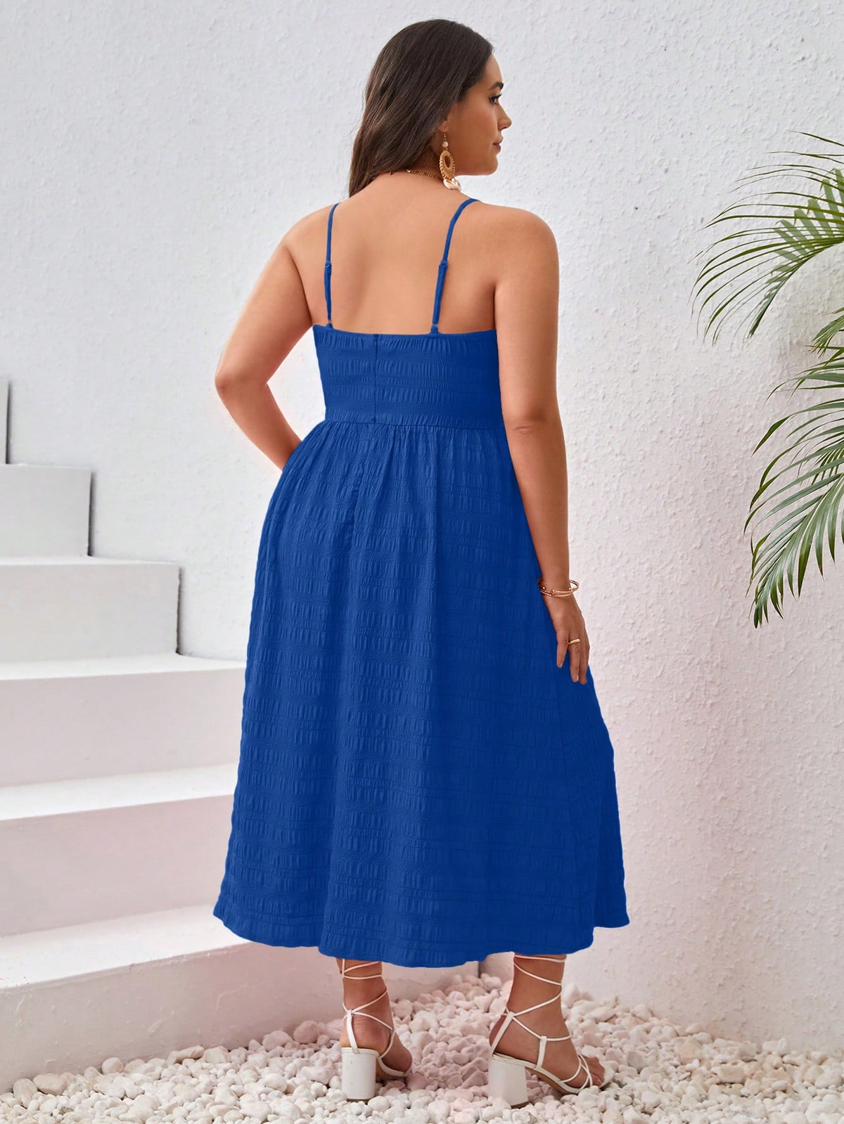 Plus Twist Front Cami Dress with Split Thigh