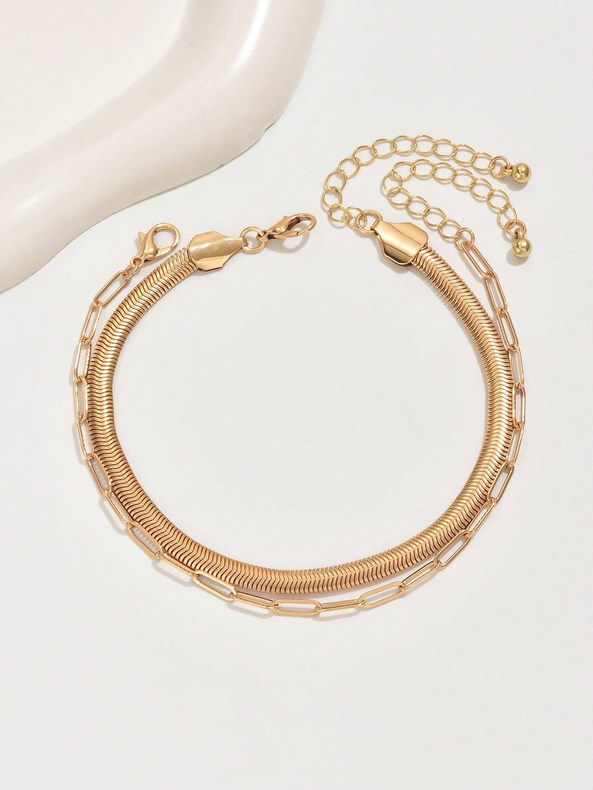 3pcs set Gold-tone Pendant Tassel Beaded Anklet