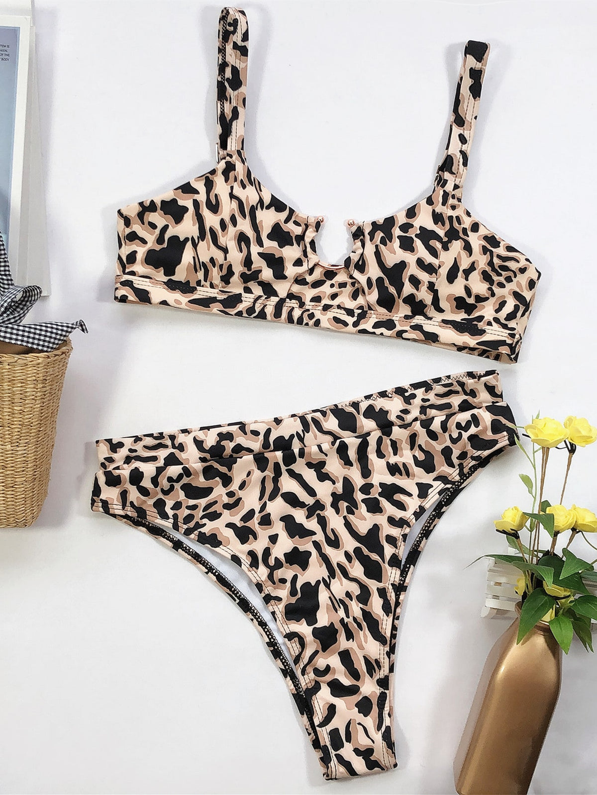 Leopard Print High Waist Bikini -