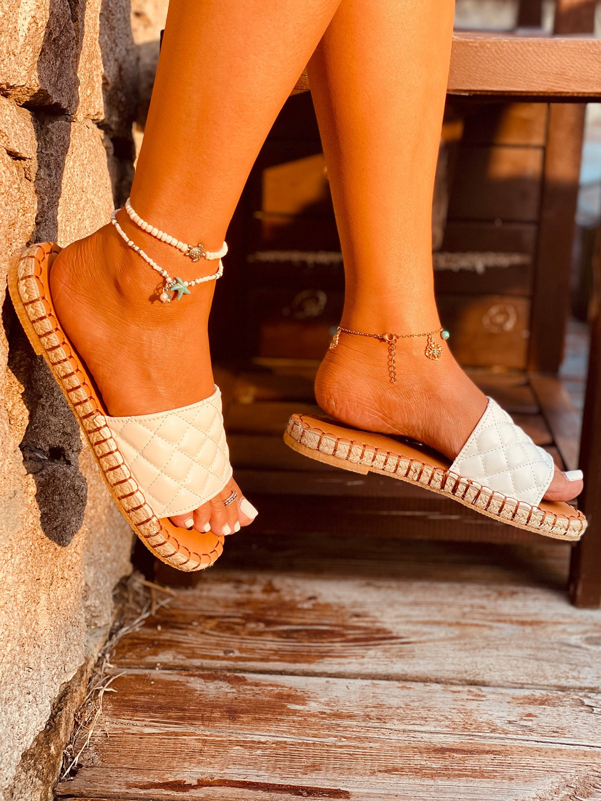 Quilted Style Slide Sandals -