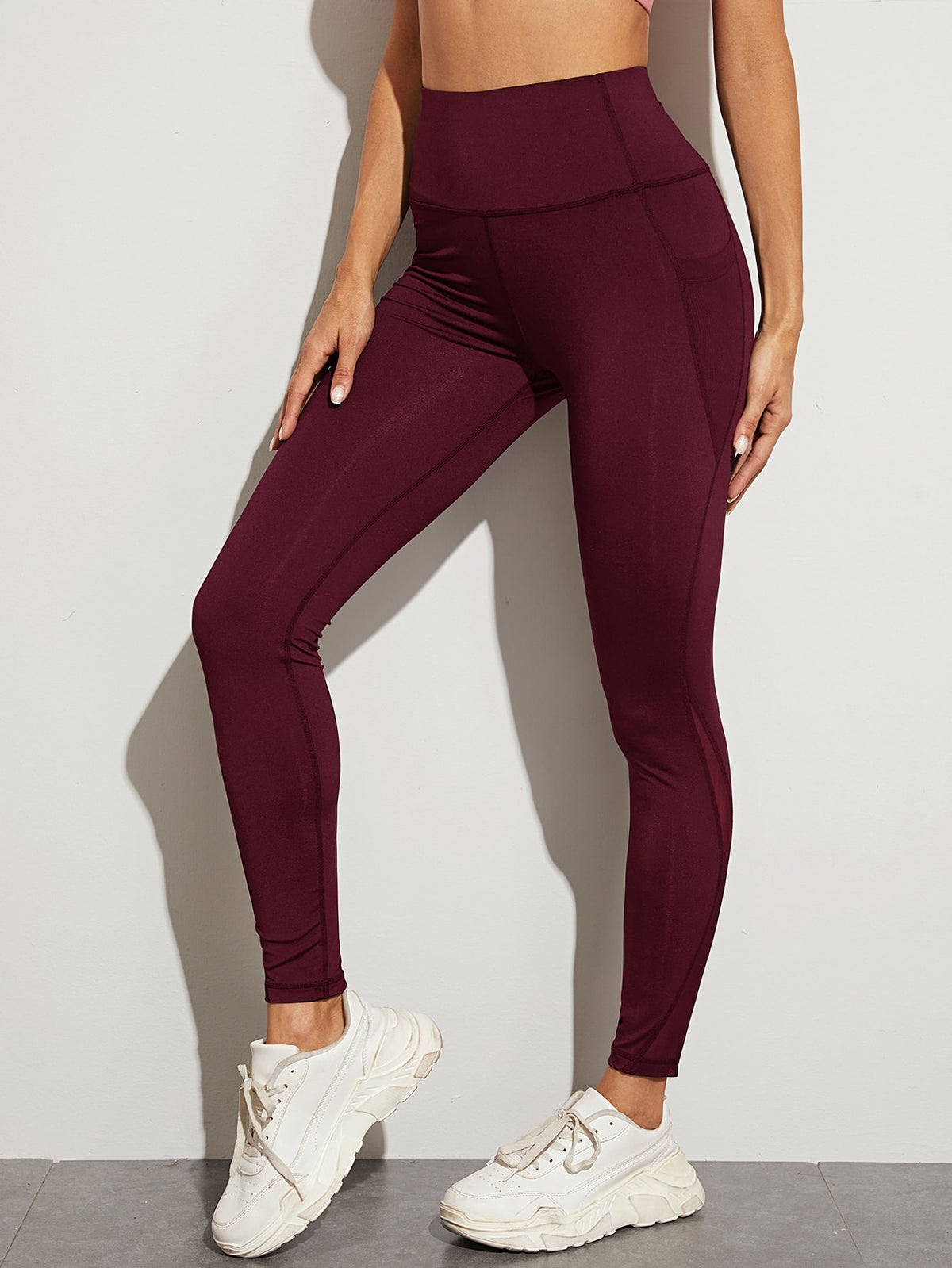 Mesh Panel with Side Pocket Leggings -