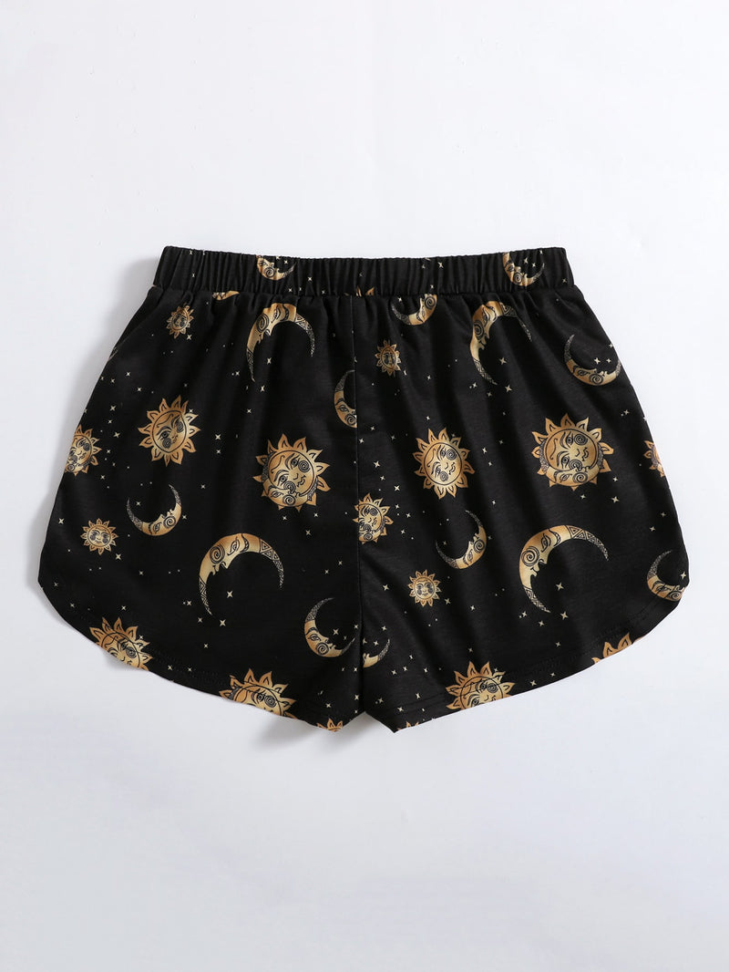 Plus Sky Print Shorts -