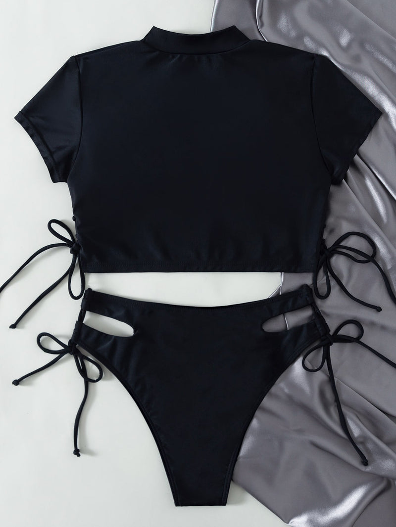 Crop Top With Ties Bikini -