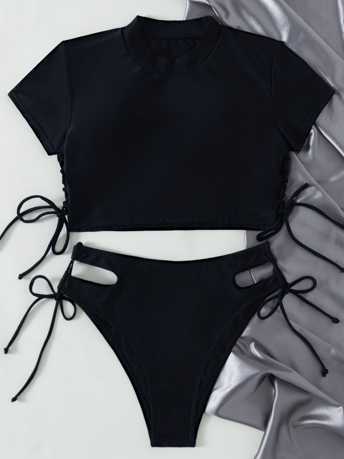 Crop Top With Ties Bikini -