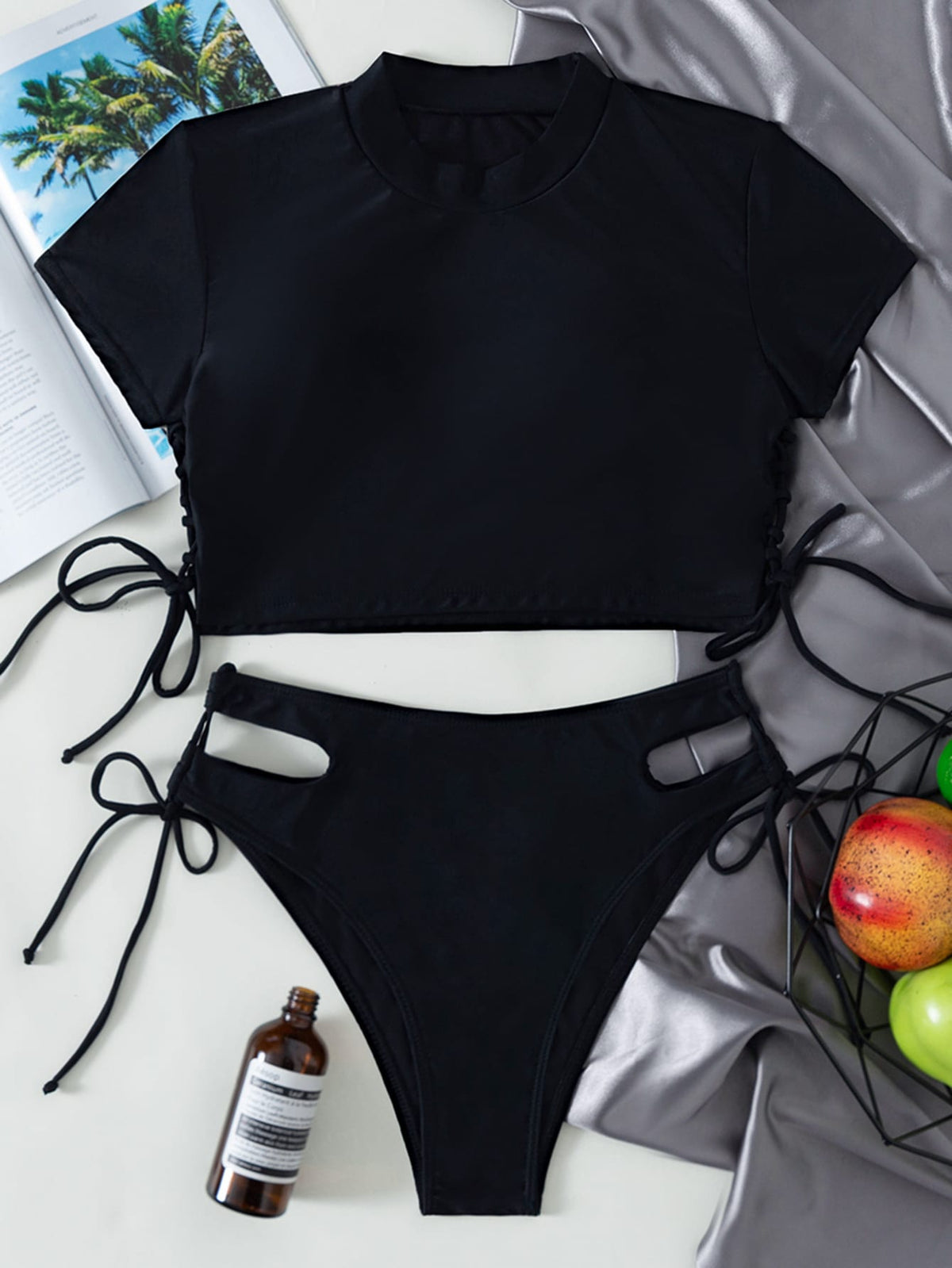 Crop Top With Ties Bikini -