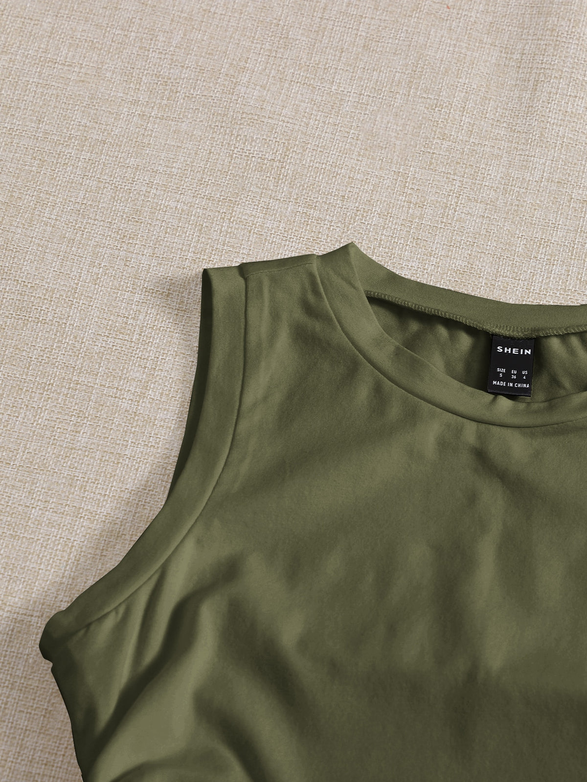 Crop Tank Top with Drawstring Side -