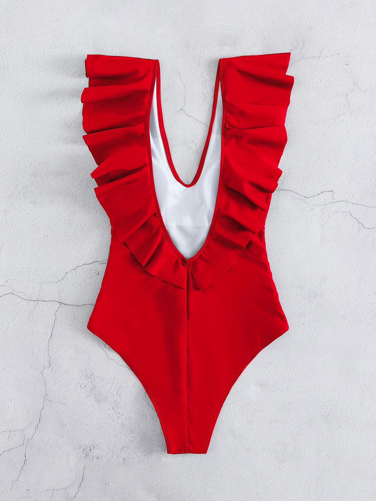One Piece Swimsuit with Ruffle Trim
