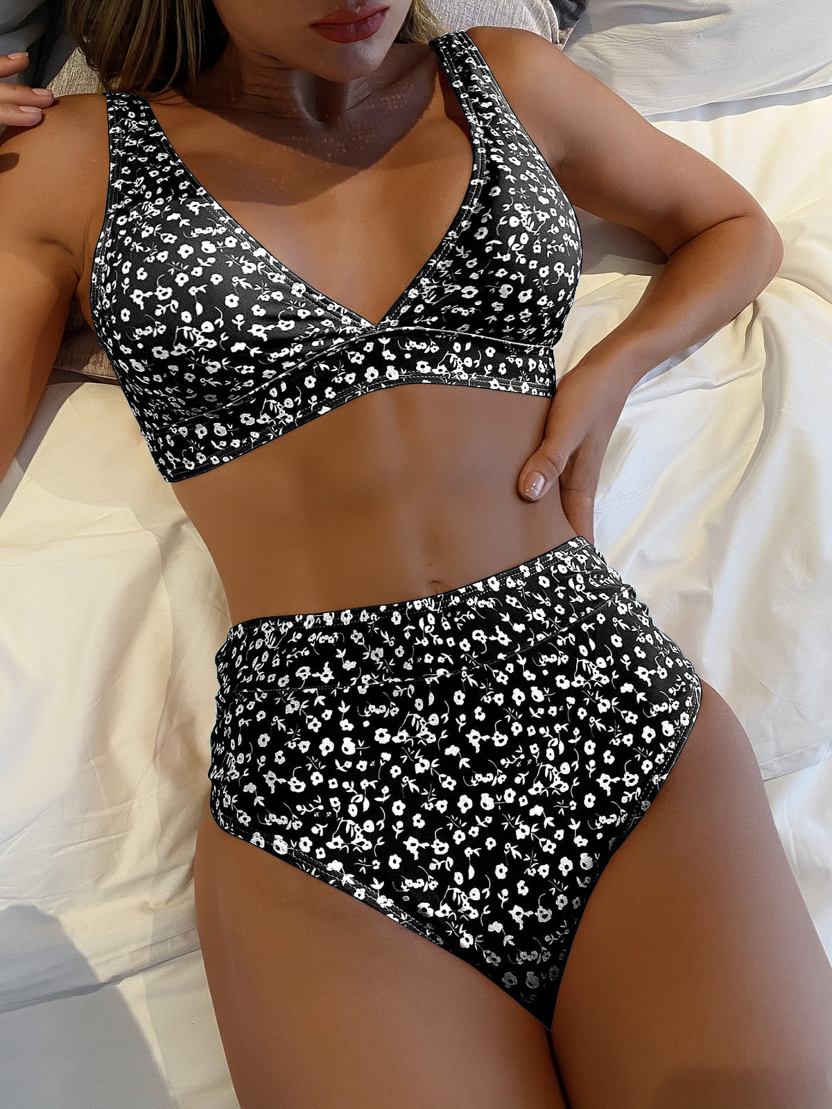 Floral Print High Waist Bikini