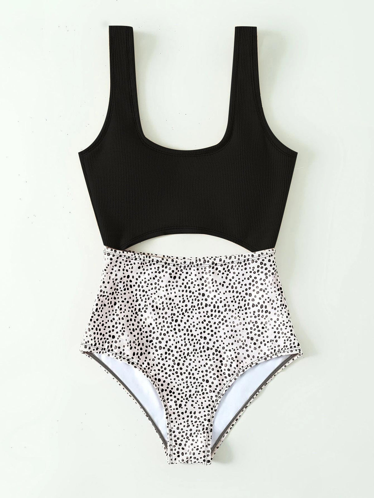 Dot Print One Piece Swimsuit -
