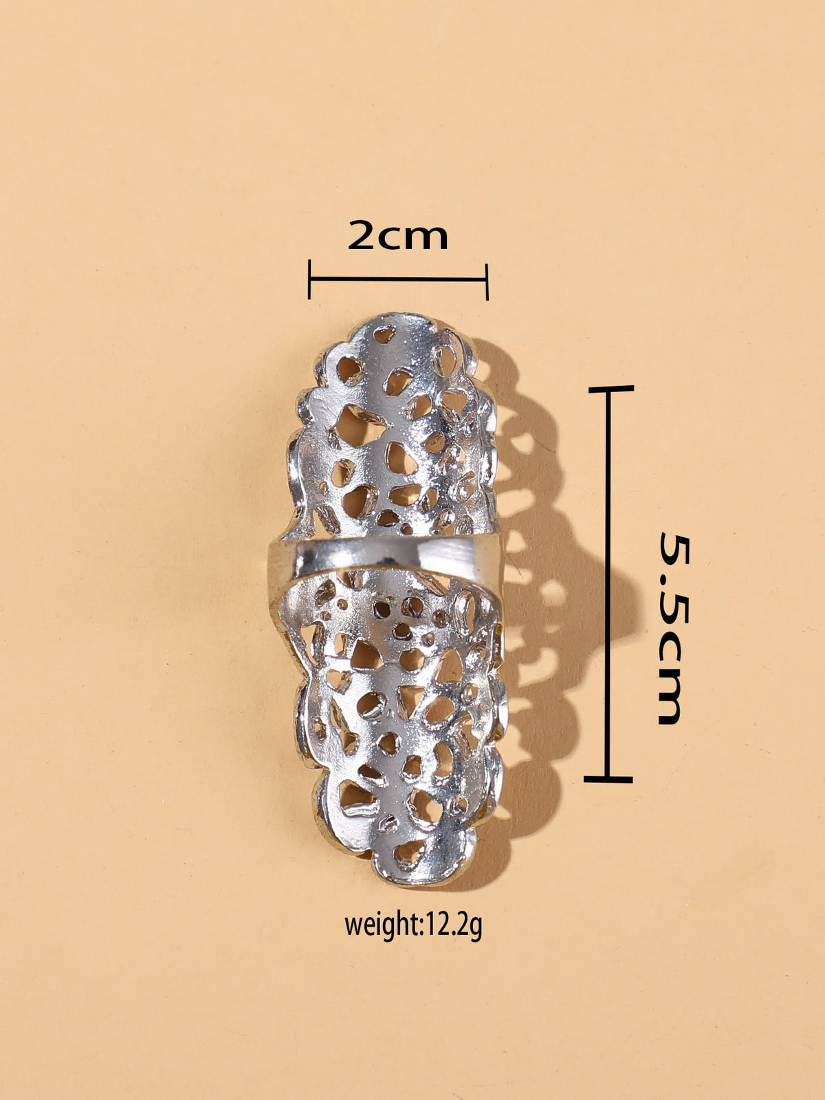 Hollow Out Ring with Rhinestone Detai -