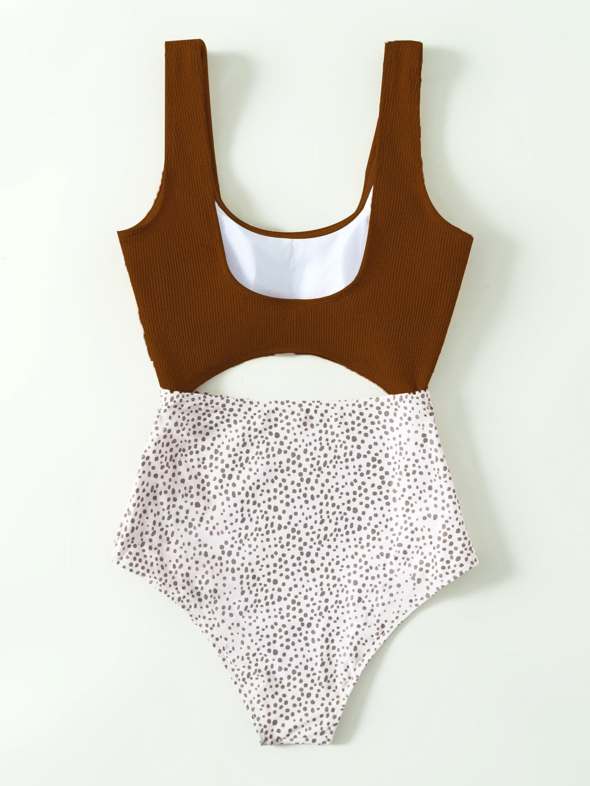 Dot Print One Piece Swimsuit -