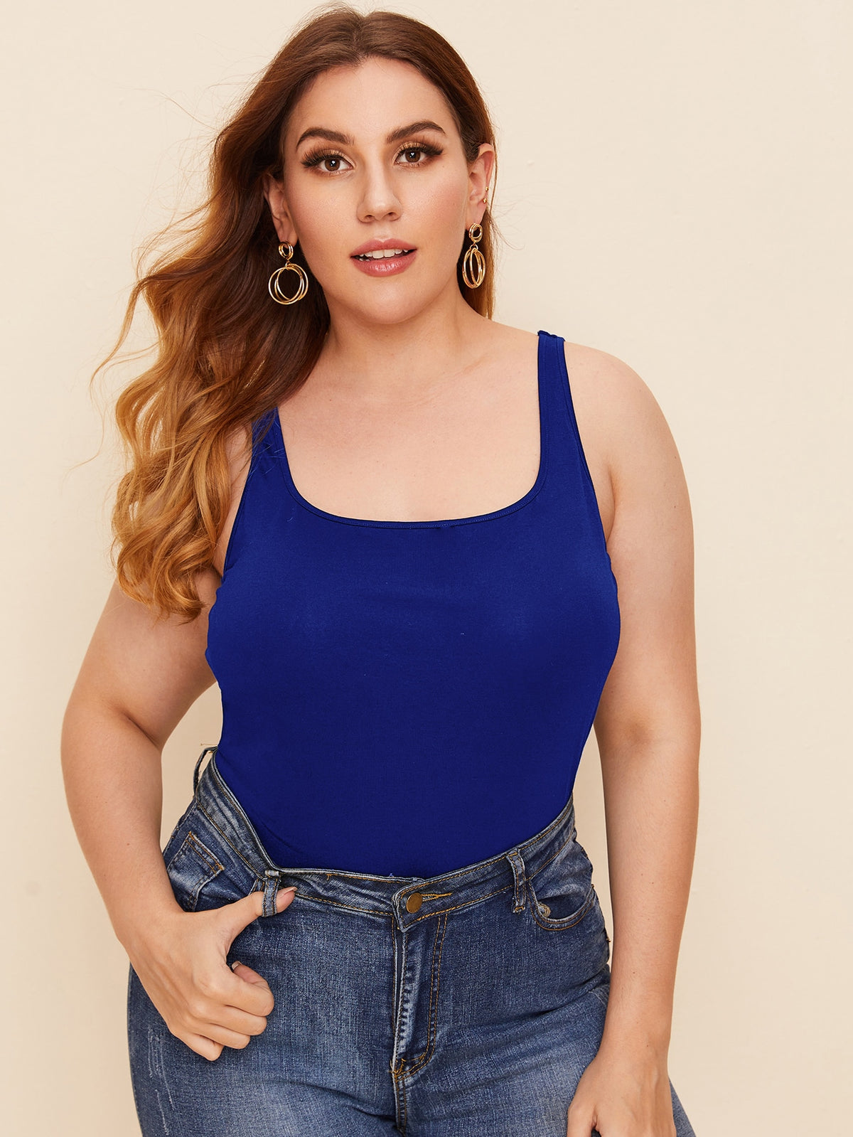 Plus Classic Fitting Tank - Royal Blue / 4XL