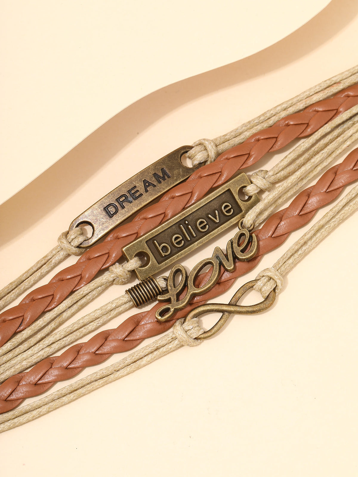 Leather Decor Layered Bracelet