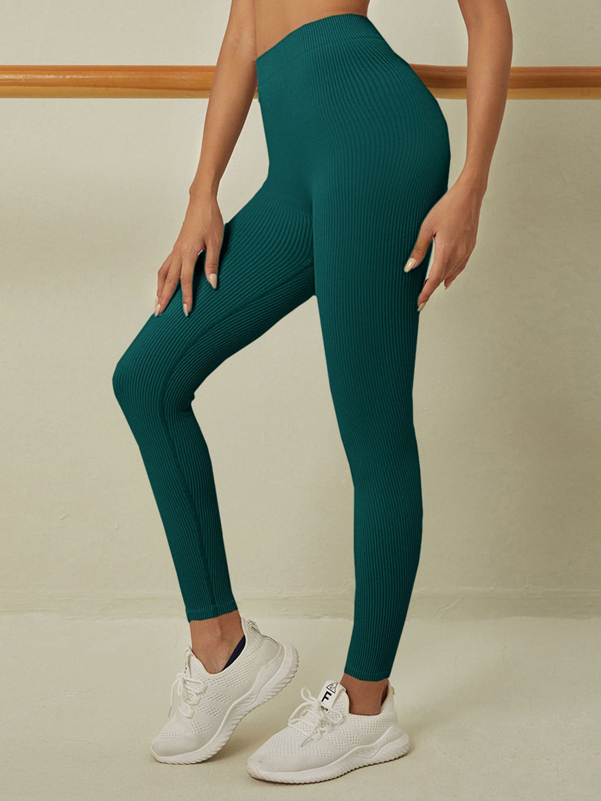 Rib Knit Seamless Sports Leggings -