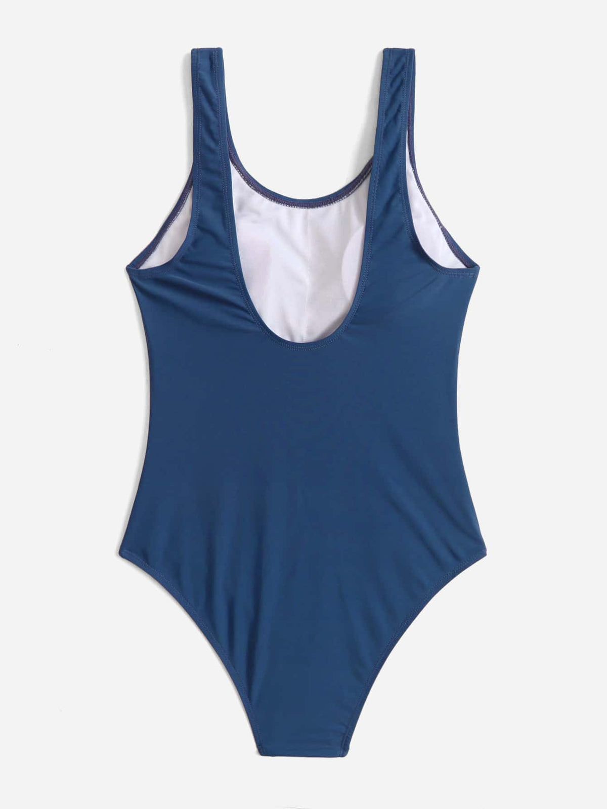 Solid One Piece Swimsuit