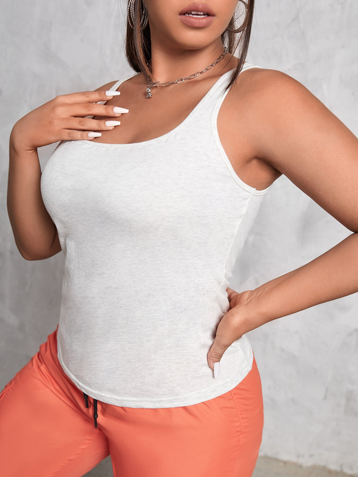 Plus Classic Fitting Tank - Light Grey / 4XL