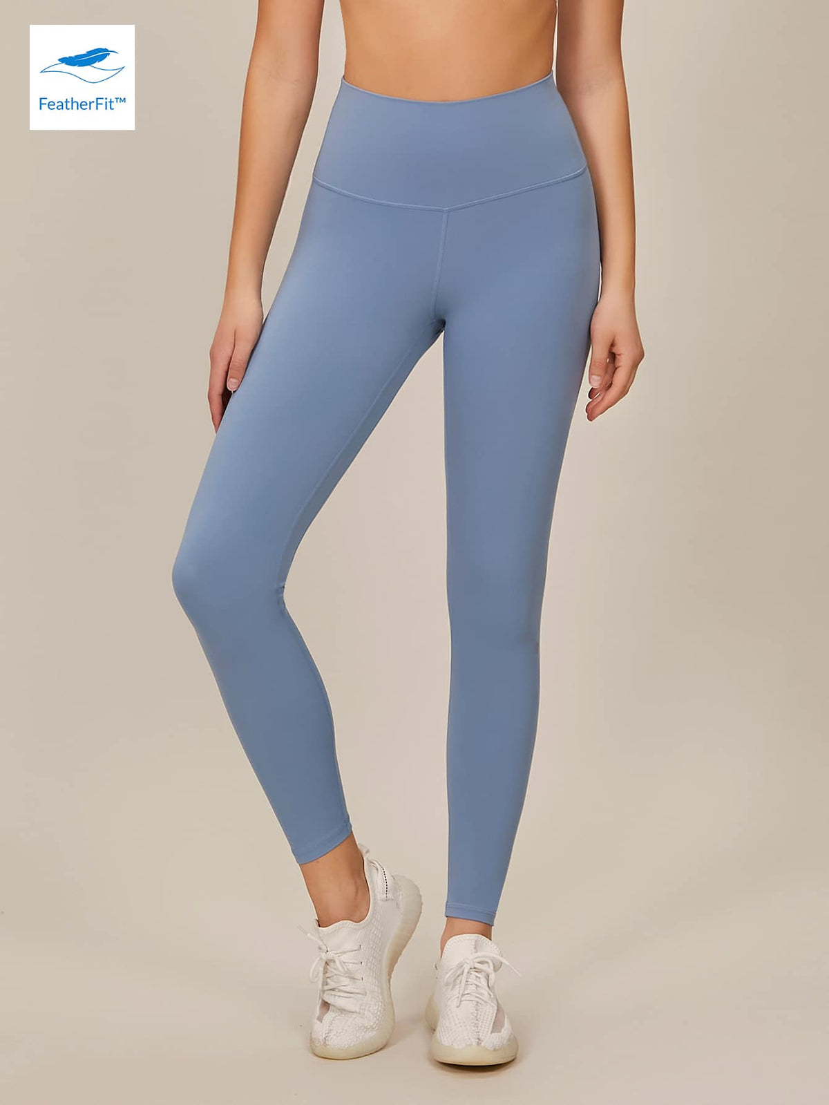 Solid Color Comfortable Fit Sports Leggings - Dusty Blue / XL