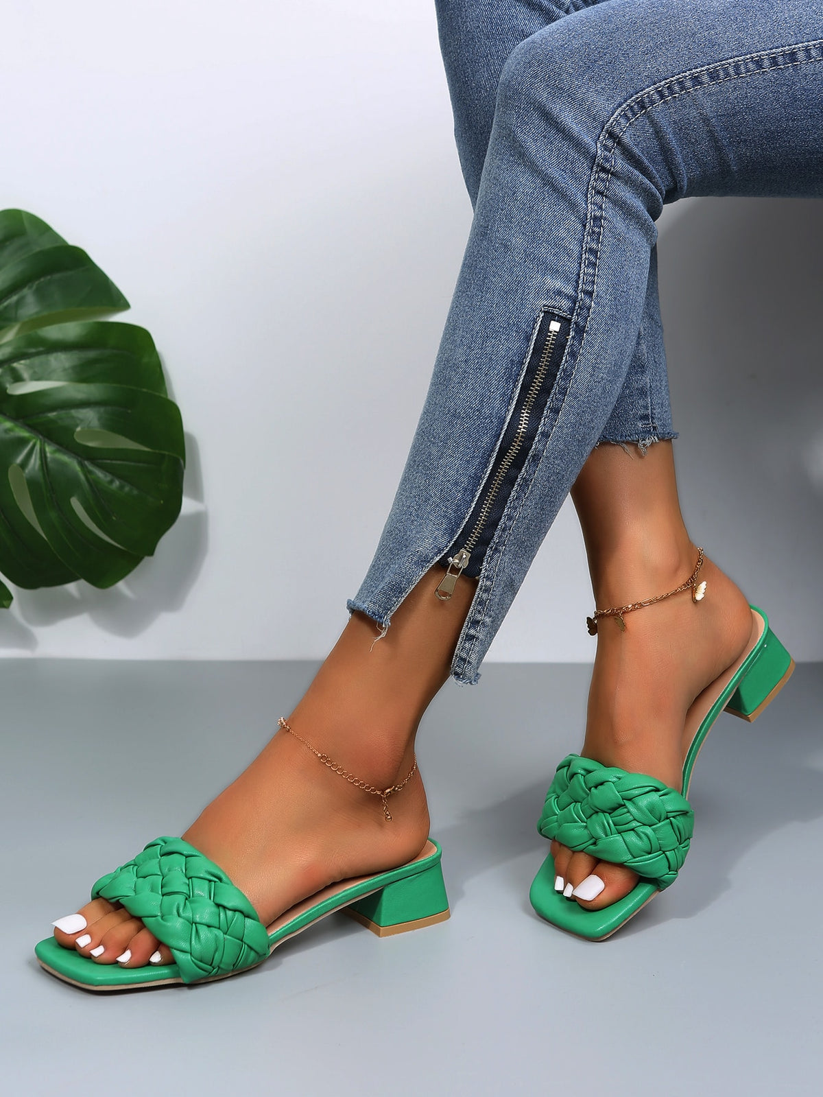 Chunky Braided Mules -