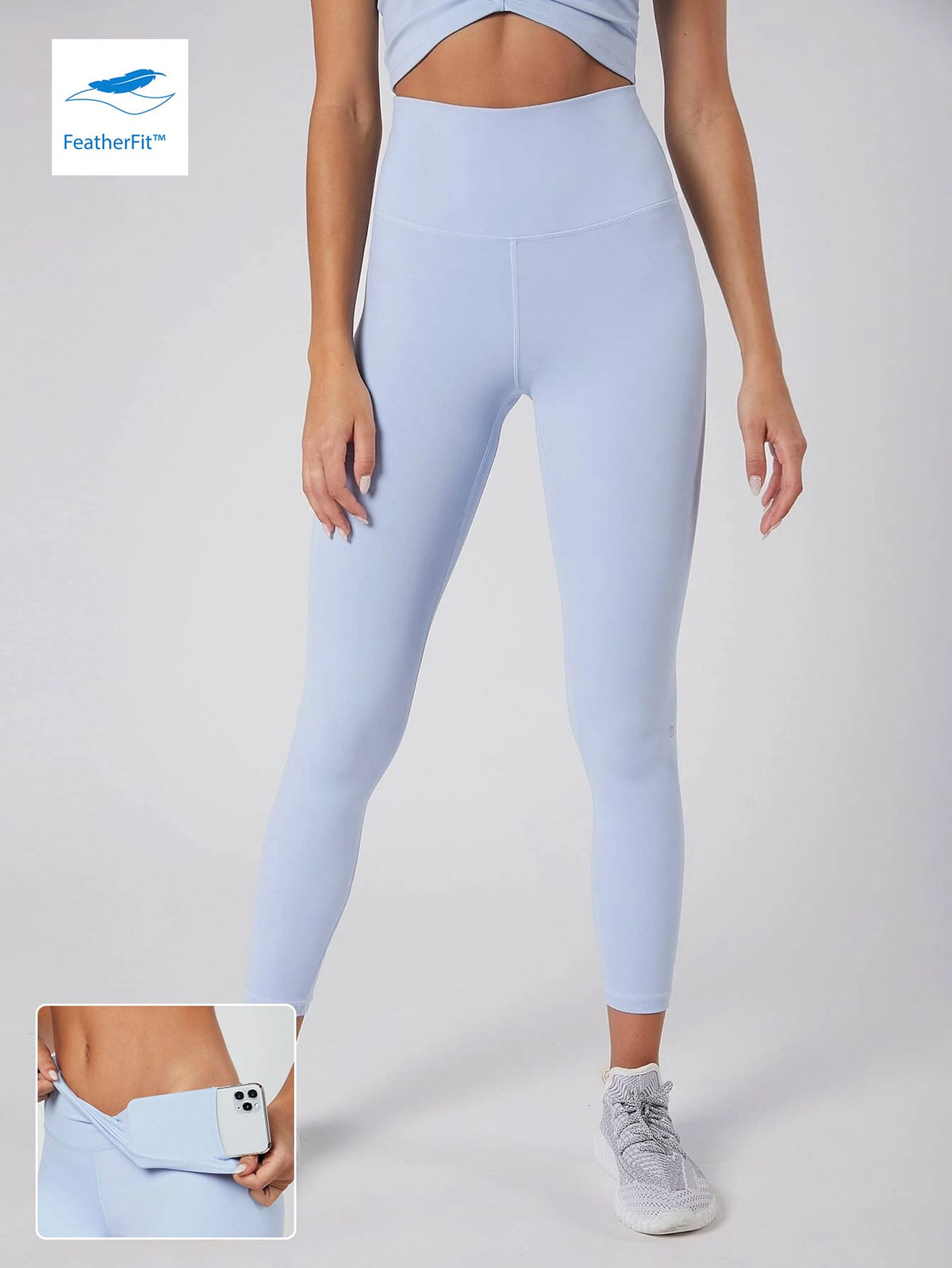 Solid Color Comfortable Fit Sports Leggings - Baby Blue / XL