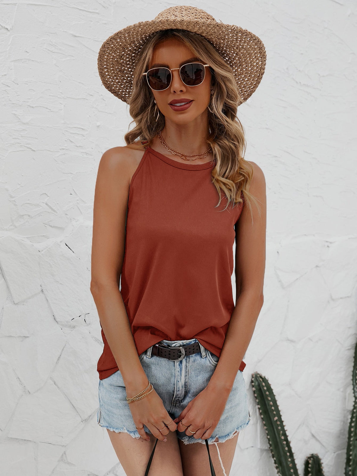 Loose Halter Tank Top -