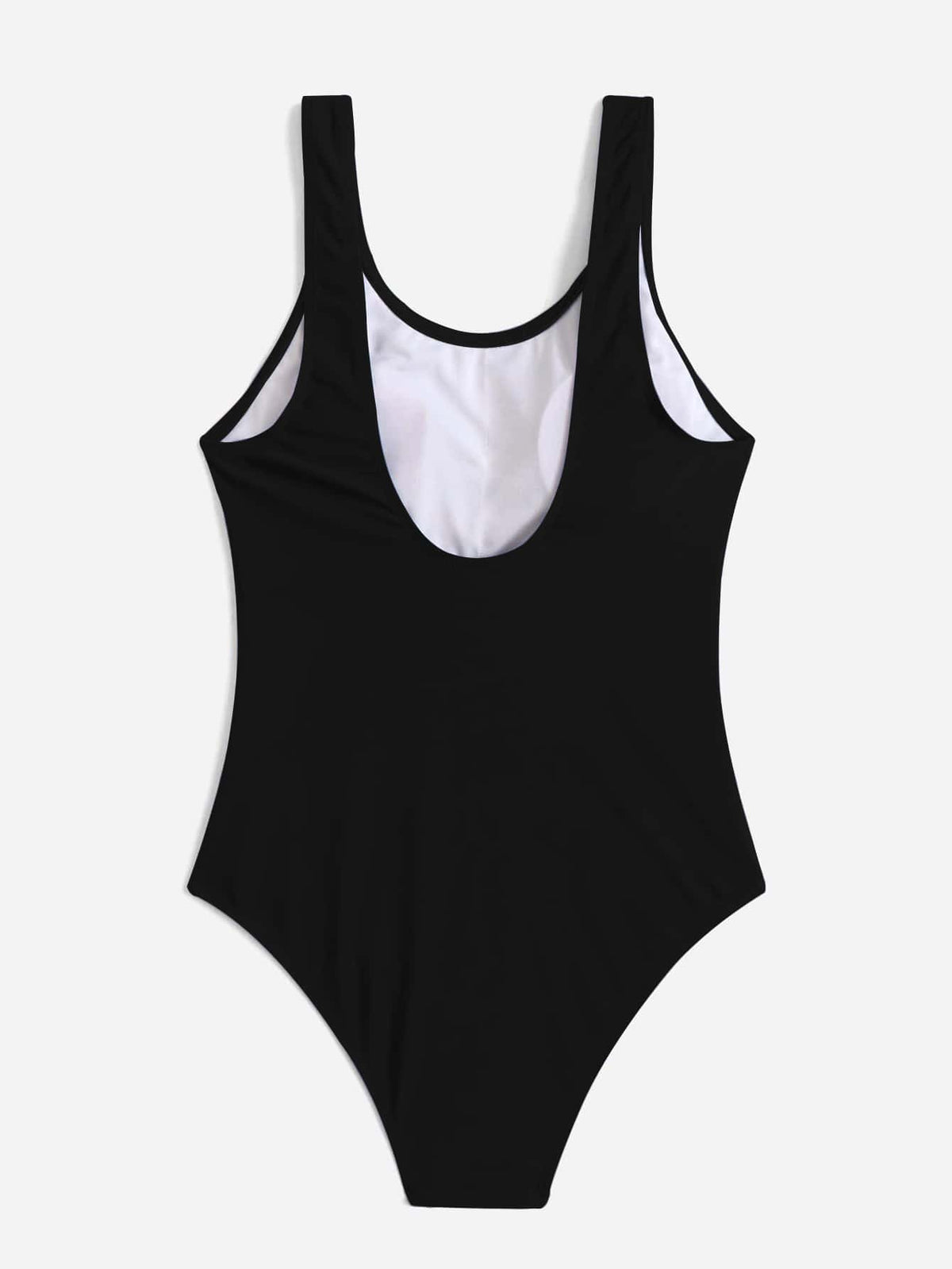 Solid One Piece Swimsuit