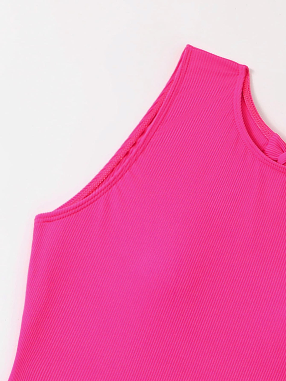 One Piece Ribbed Knit Swimsuit with Tie Back