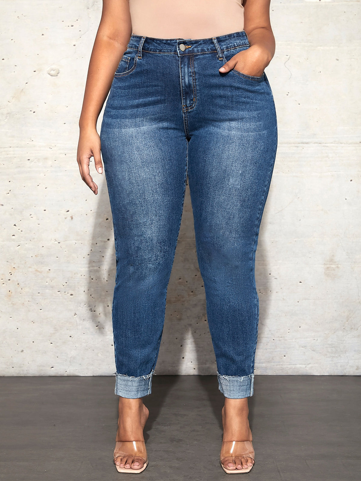 Plus Raw Cut Skinny Jeans