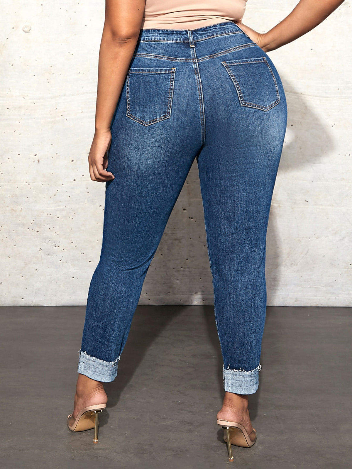 Plus Raw Cut Skinny Jeans