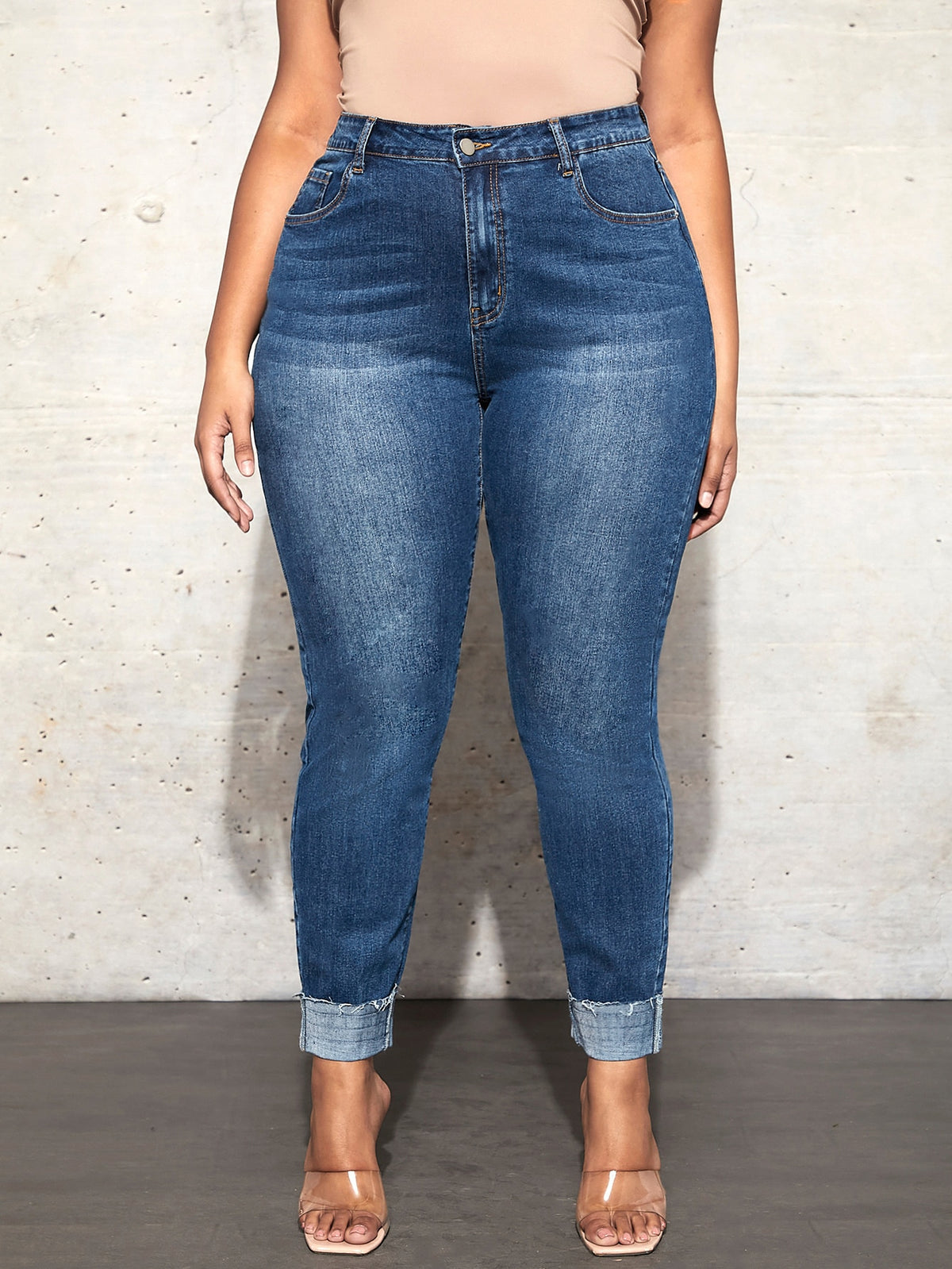 Plus Raw Cut Skinny Jeans
