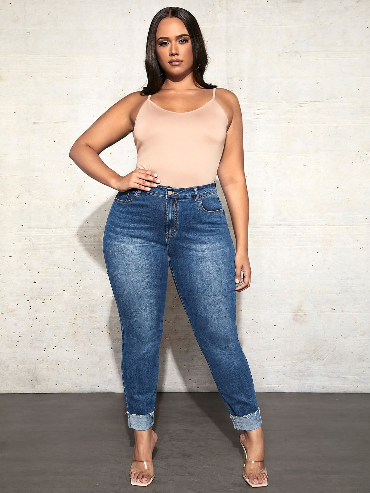 Plus Raw Cut Skinny Jeans