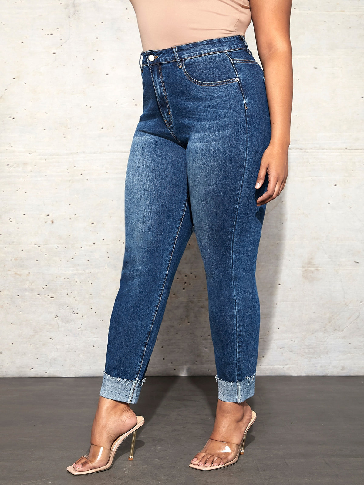 Plus Raw Cut Skinny Jeans