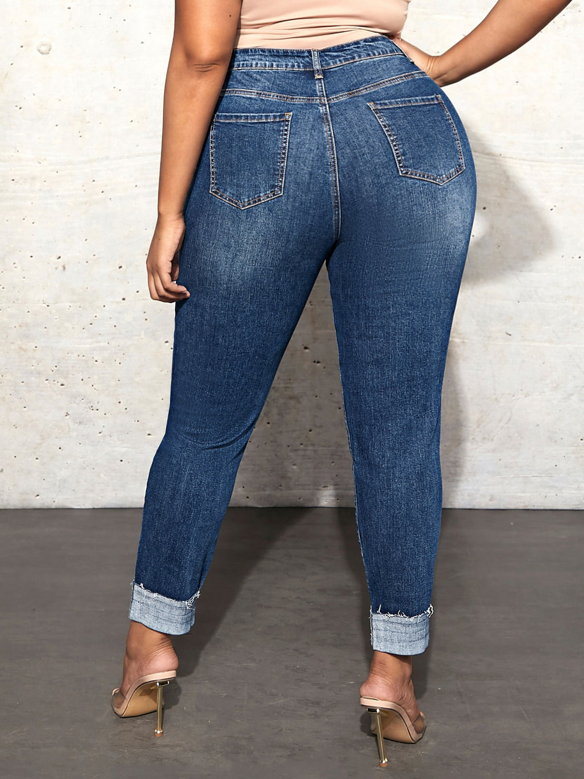 Plus Raw Cut Skinny Jeans