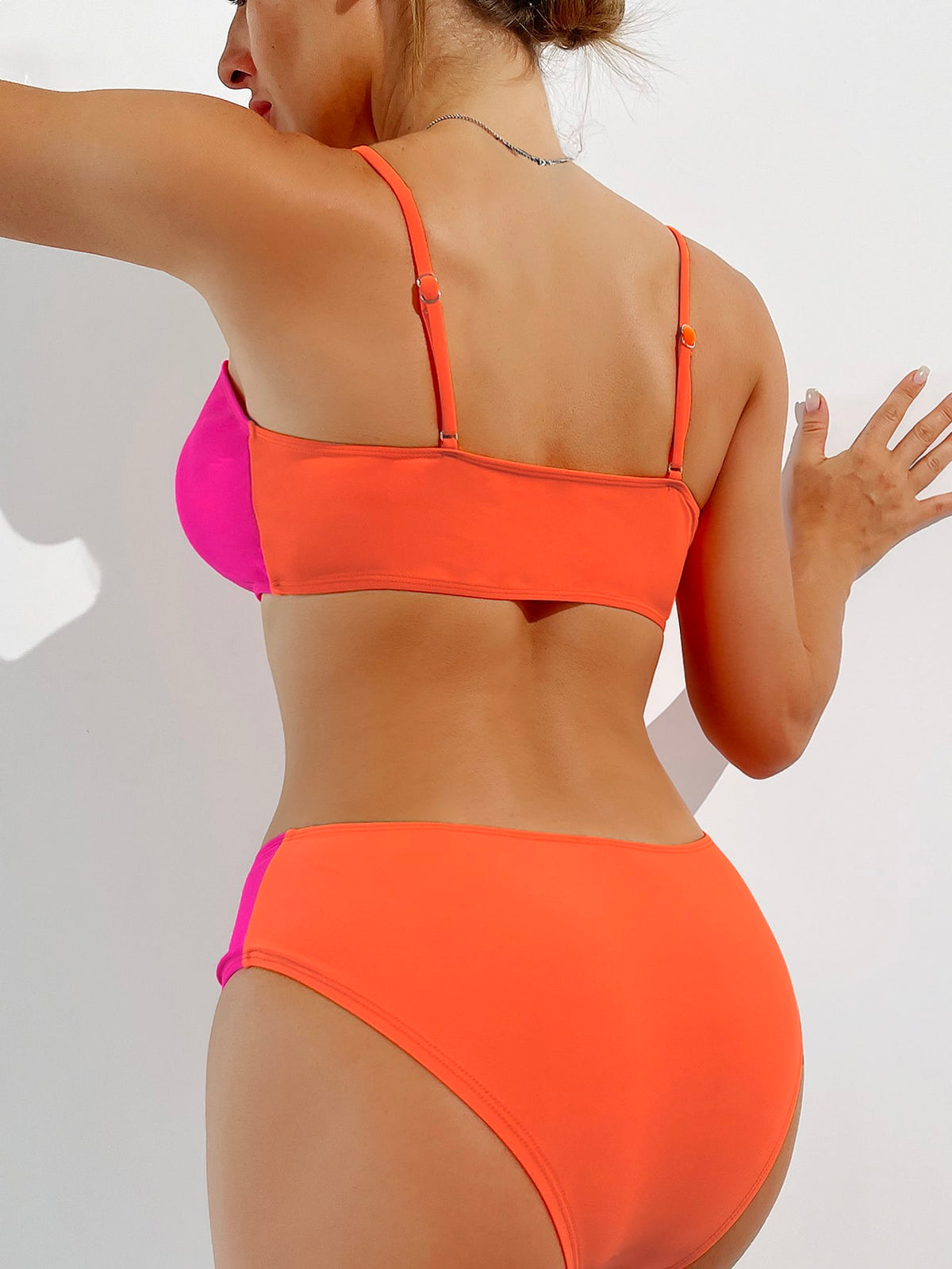 Color Block Design Bikini Swimsuit