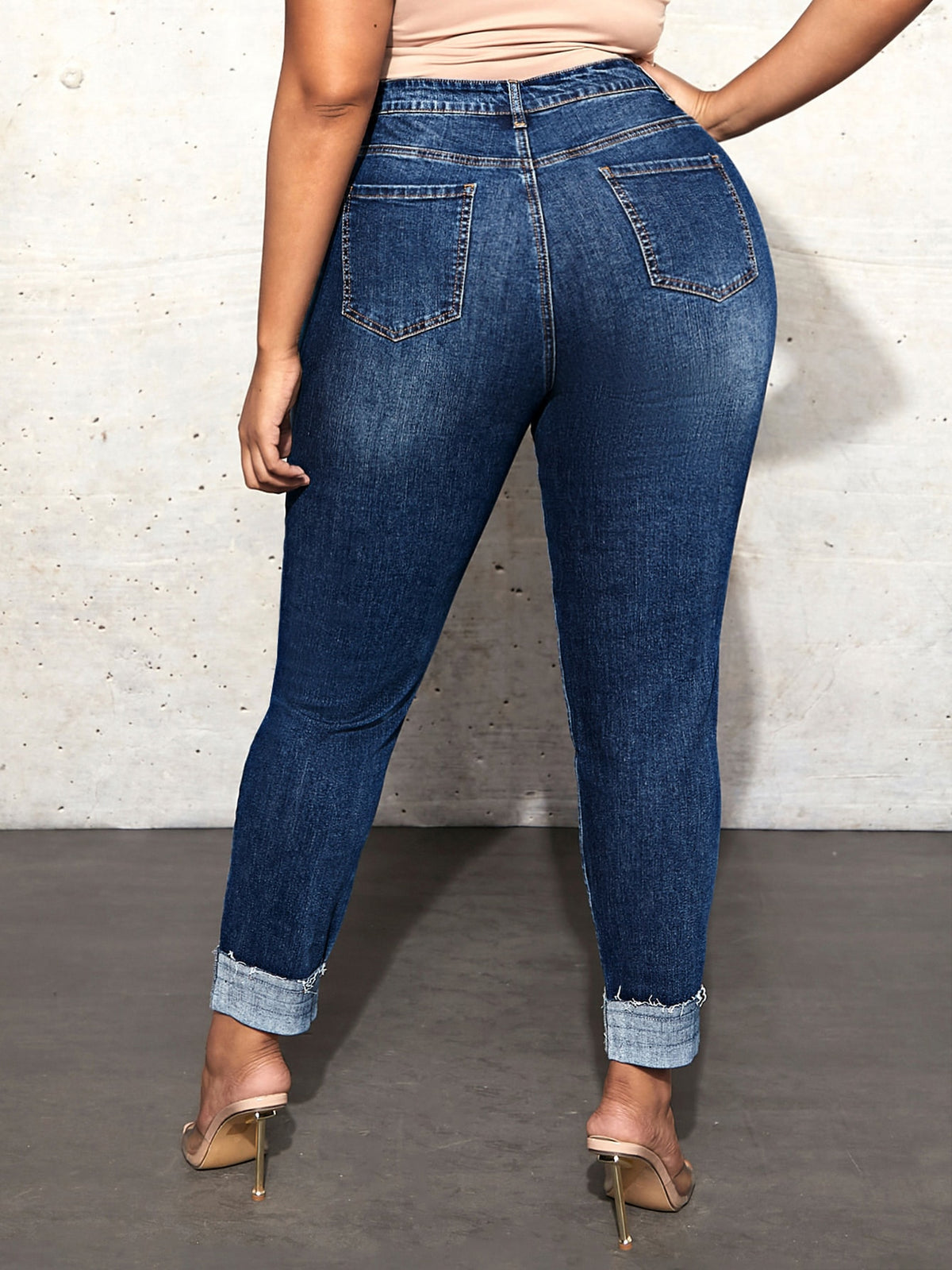 Plus Raw Cut Skinny Jeans