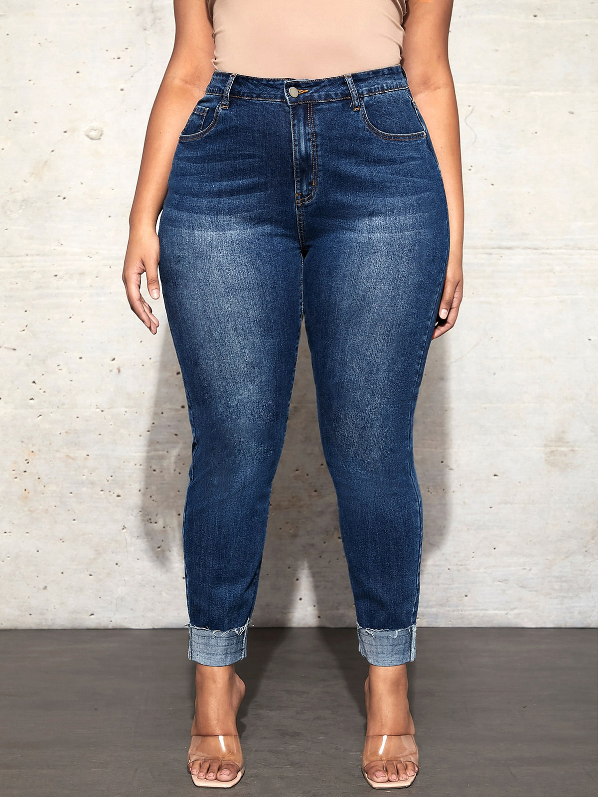 Plus Raw Cut Skinny Jeans