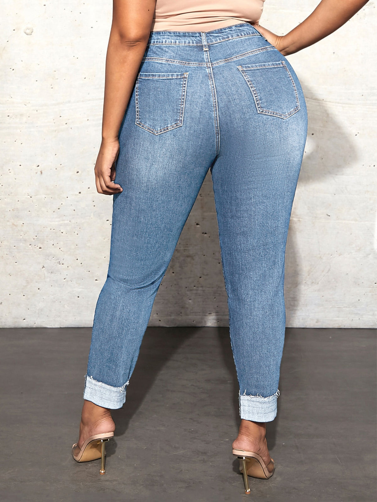 Plus Raw Cut Skinny Jeans